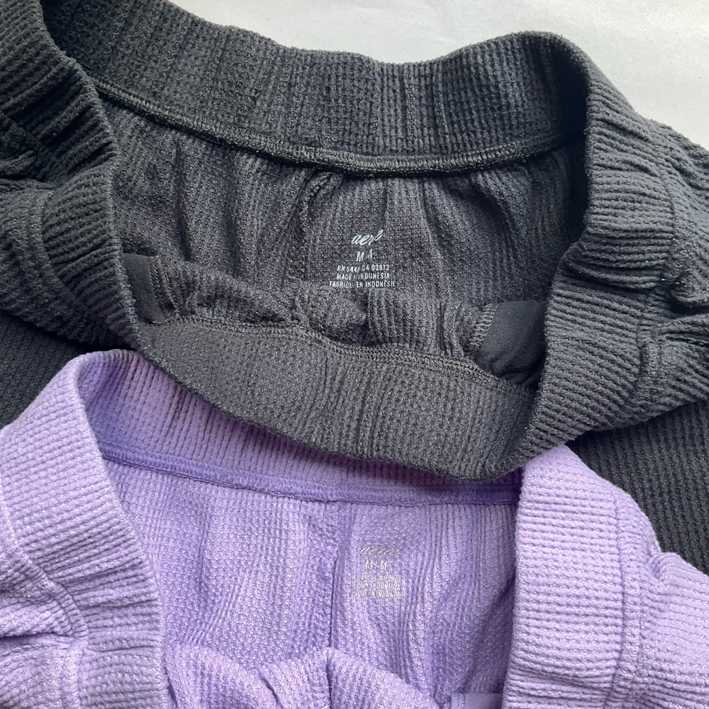 Aerie Charcoal and Lavender Knit Shorts